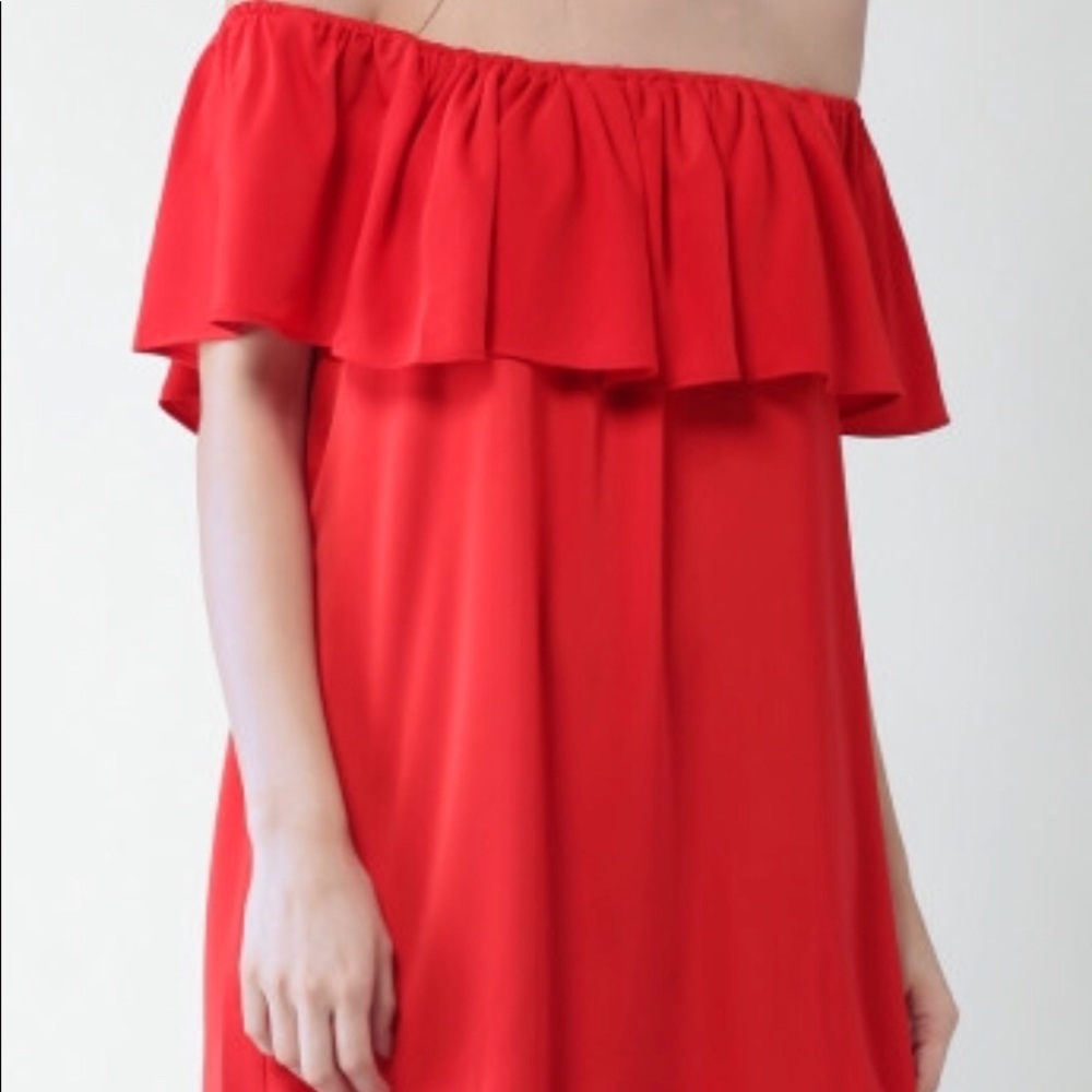 Off Shoulder Red Dress